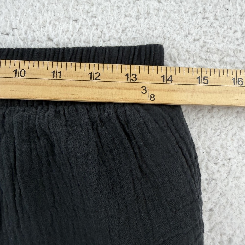 Hurley Pants Womens Small Black Cotton Crepe Wide Leg Elastic Waist Sweatpants - Picture 6 of 9